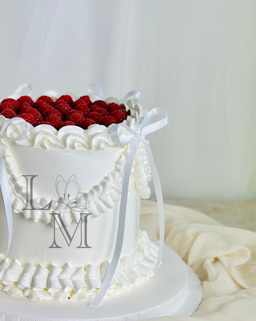 Vintage Raspberry Charm her Cake